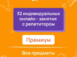 32 индивидуальных онлайн - занятий с репетитором премиум по математике